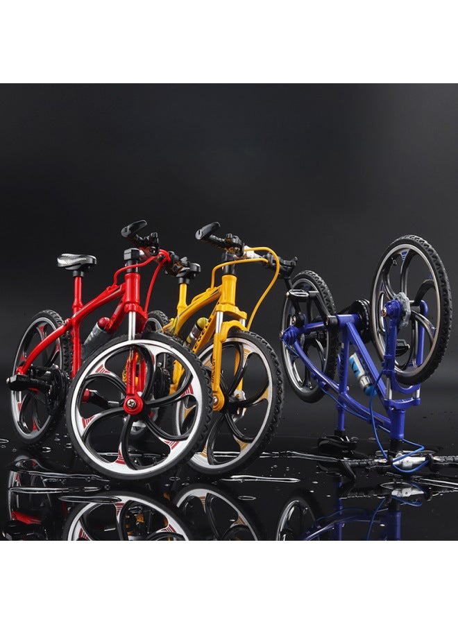 Hot Sale Simulation 1:8 Alloy Mountain Folding Bike Alloy Model Toy Mountain Bike Model-Color:360 Degree Mountain Bike-boxed-Red  - Image 2
