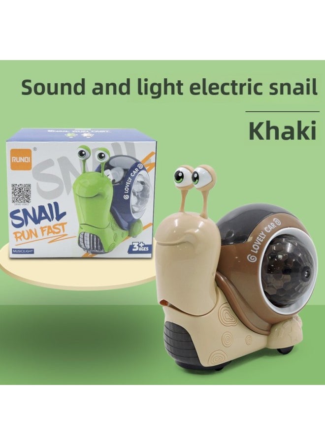 Electric Hermit Crab Universal Driving Nod Snail Light Music Novelty Toys Puzzle Early Education Cross-border-Color:Electric Nod Snail-Brown-Specifications:Matching-no Accessories  - Image 1