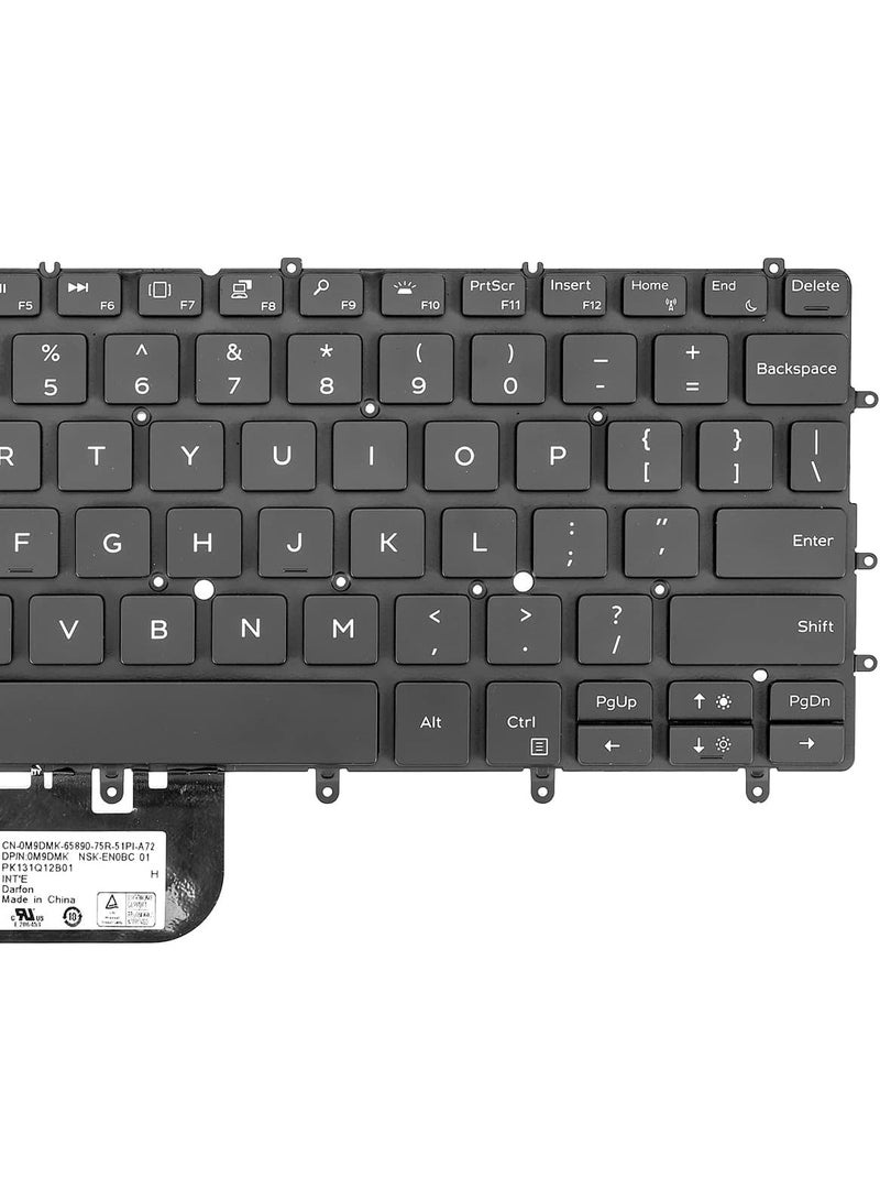 Terabyte لوحة مفاتيح بديلة جديدة لجهاز ديل XPS 13 9380 9370 9305 7390 سلسلة لابتوب، لوحة مفاتيح ديل XPS 13 9380 9370 9305 مع إضاءة خلفية تخطيط أمريكي، أسود - Image 3