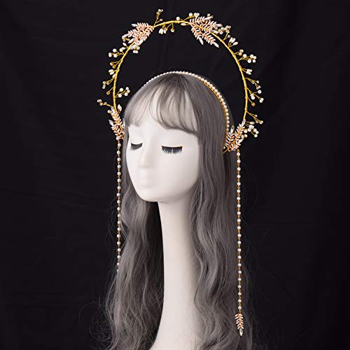 BLESSUME Halo Crown Mary Goddess Headband Women's Halloween Costume Goddess Headpiece (Style 12) - Image 3