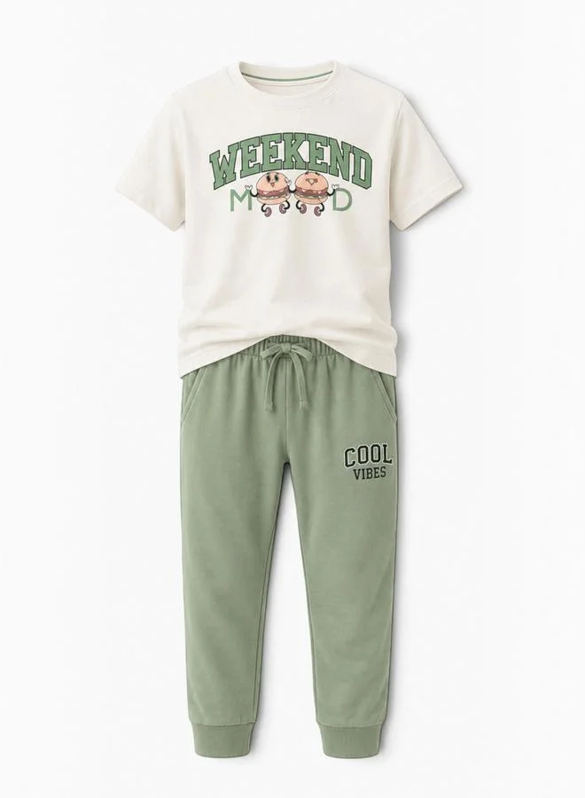Victor And Jane Boys Cotton Short Sleeve Pyjama Set