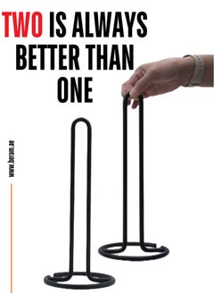 Beram Tissue Stand for Kitchen, Standing Natural Stainless Steel Black Paper Towel Holder, Non Slip Base, Aesthetic Counter Top Accessory, Vertical Roll Stand  - Image 3