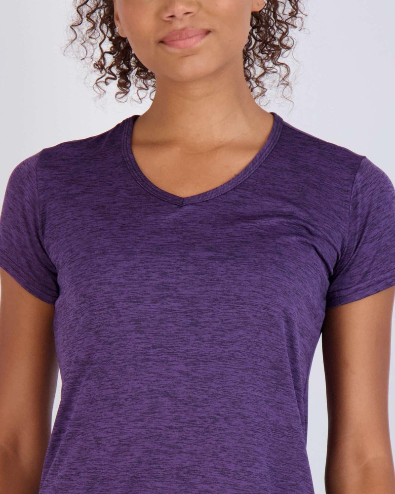 REALESSENTIALS Real Essentials 5 Pack: Women's Dry Fit Short Sleeve V Neck Workout Top - Fitness Pilates Gym Athletic Yoga T-Shirt (Plus Available), Set 14, L - Image 3