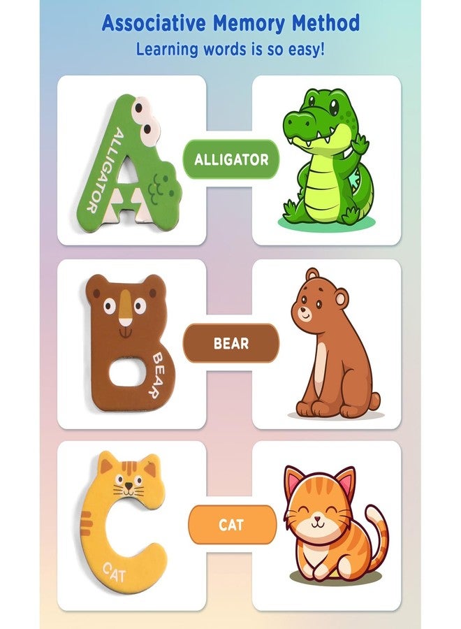 Space enterprises Premium 26 Pcs Animal Themed Magnetic Alphabets Fun Learning Educational Toy for Kids Colorful Animal - Image 2