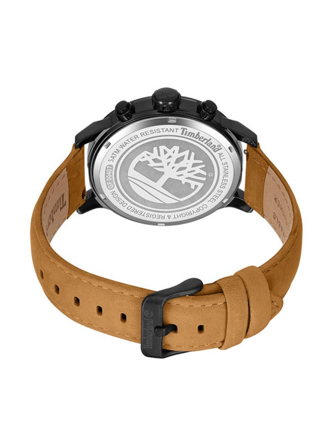 Timberland Men Timberland Driscoll Multifunction - Mens Watch - Black Case, Black Dial, Tan Leather Strap - Image 2
