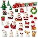CHAMBERY 32Pcs Mini Christmas Figurines Small Resin Figures Miniatures to Hide Santa Claus Reindeer Ornaments Gift for Xmas Party DIY Crafts Decorations - Image 2