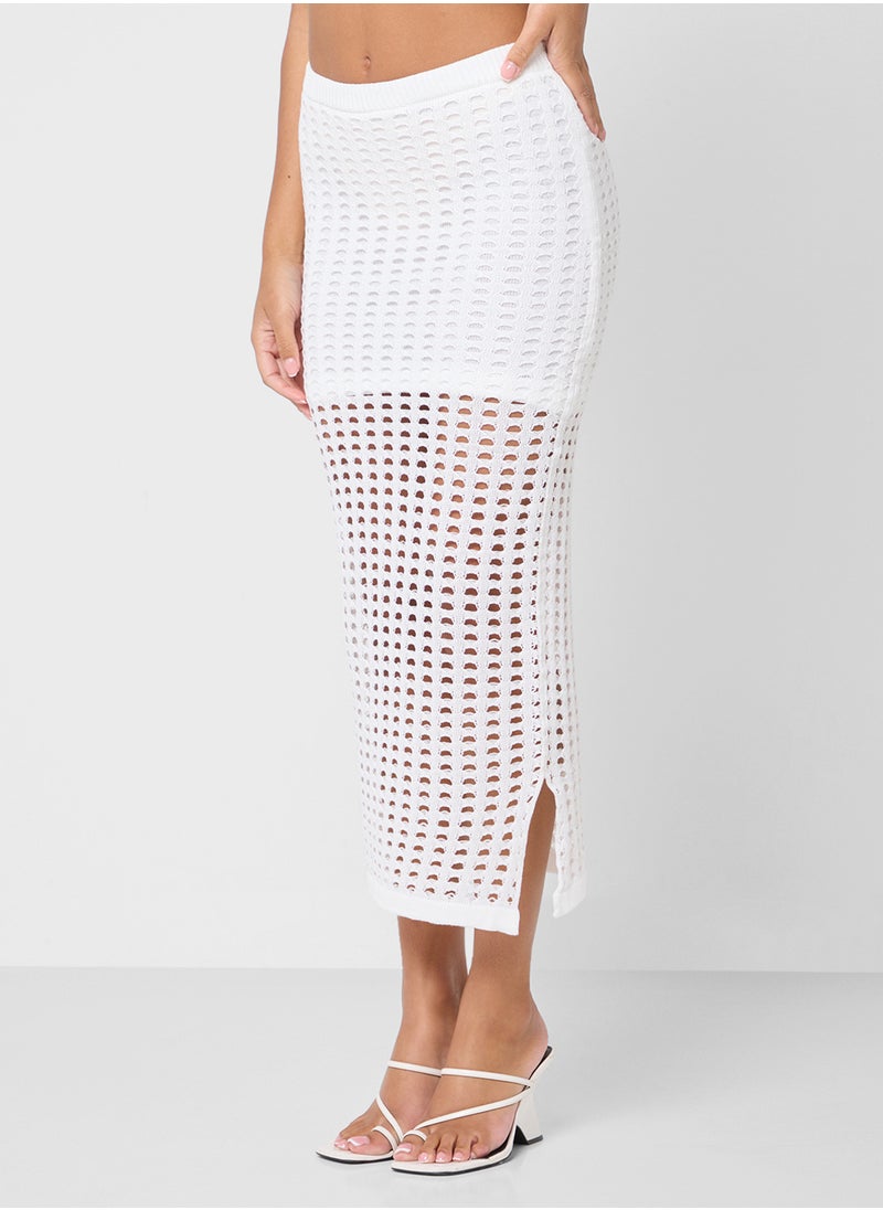 Ginger - Knitted Openwork Top & Skirt Coord Set - Image 1