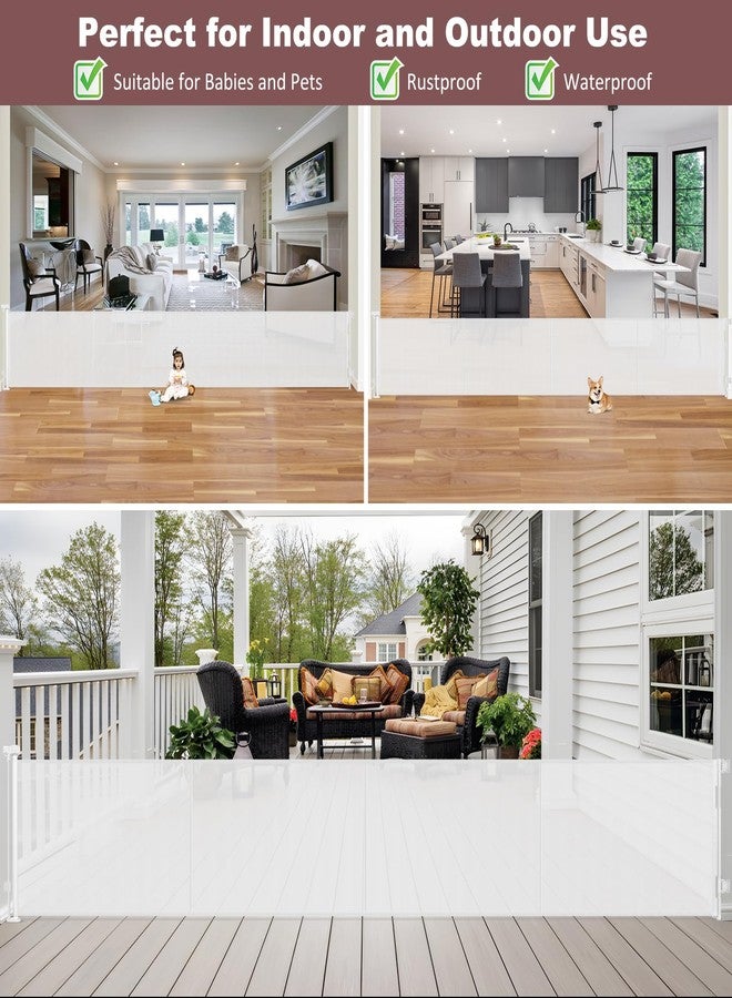 GRENFU Reinforced 41 Inch Extra Tall Retractable Baby Gates 200 Inch Extra Wide Dog Gate with Support Rods, Indoor Dog Gates for The House Extra Wide Baby Gate Outdoor Extra Tall Baby Gate Garage Gate, White - Image 5