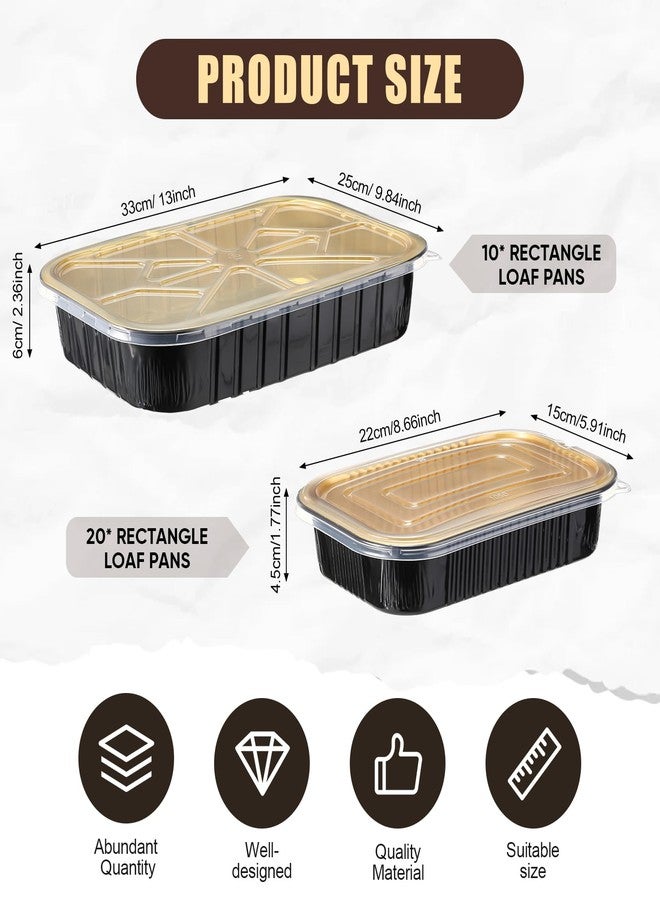 Funnymoom 30 Pack Aluminum Pans with Lids Kit Includes 10 Pack 10x13 Half Size Oven Steam Table Tin Foil Pans Collocation 20 Pack 8.7x6 Disposable Baking Pan Chafing Trays - Image 2
