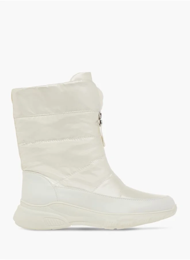 Celeste Women's Textured High Shaft Boots with Zip Closure