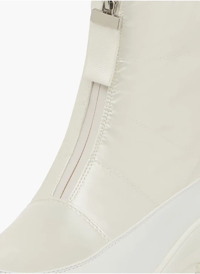 Celeste Women's Textured High Shaft Boots with Zip Closure