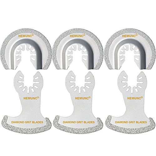 HEMUNC 6Pcs Diamond Oscillating Tool Blades, Multi Tool Mortar Cutting Saw Blades Precise for Grout Removal and Soft Tile Cut - Image 1
