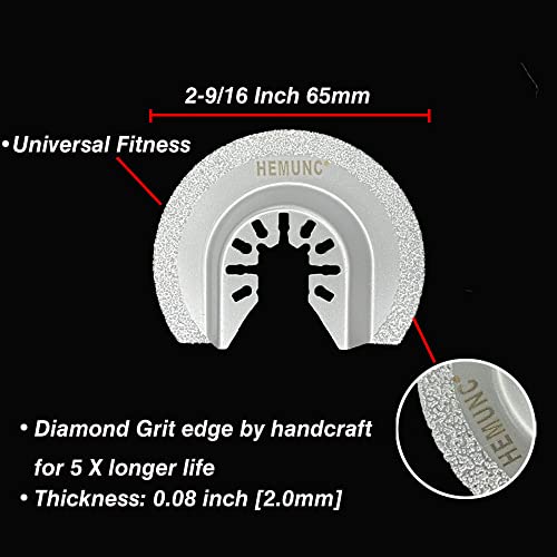 HEMUNC 6Pcs Diamond Oscillating Tool Blades, Multi Tool Mortar Cutting Saw Blades Precise for Grout Removal and Soft Tile Cut - Image 3