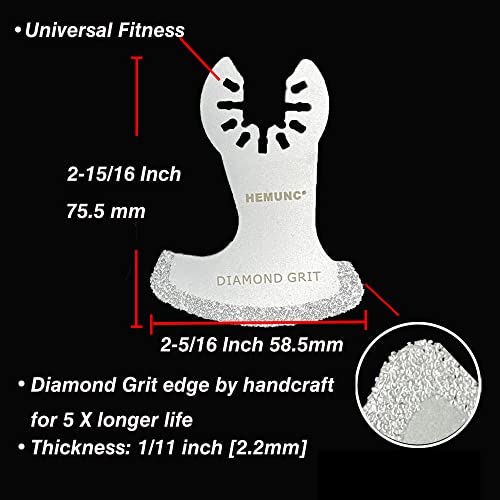 HEMUNC 6Pcs Diamond Oscillating Tool Blades, Multi Tool Mortar Cutting Saw Blades Precise for Grout Removal and Soft Tile Cut - Image 2