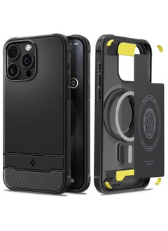 Spigen Spigen Rugged Armor MagFit Designed for iPhone 15 Pro Max Case Cover (2023) MagSafe Compatible - Matte Black  - Image 1