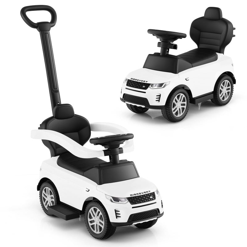 INFANS Licensed Push Car for Toddlers by INFANS 3 in 1 Sliding Walking Car with Push Handle Horn Music Underneath Storage FoottoFloor Ride on Toys for Boys Girls White - Image 3
