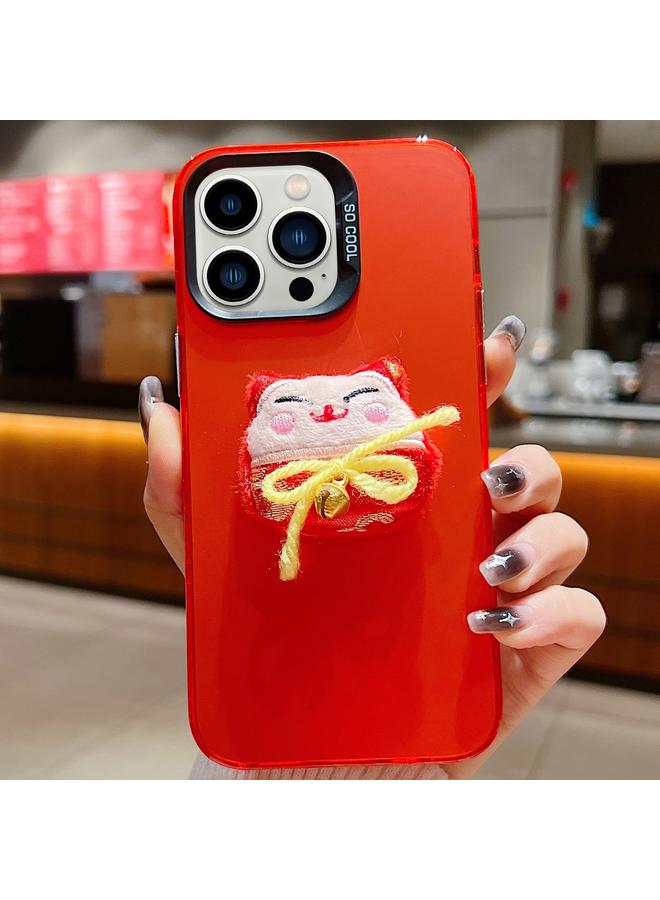 اس-توب جراب لهاتف iPhone 13 Pro جراب هاتف دمية قطيفة على شكل رقصة الأسد للعام الجديد - Image 1