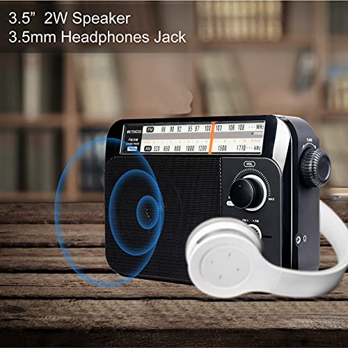 Retekess TR604 AM FM Radio,Portable Radio Plug in Wall,D Battery Operated,Large Dial,High/Low Tone Mode,Big Speaker,Earphone Jack,for Home,Picnic,Senior - Image 5