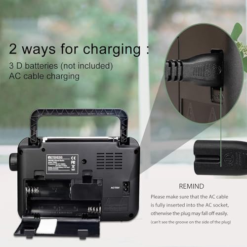 Retekess TR604 AM FM Radio,Portable Radio Plug in Wall,D Battery Operated,Large Dial,High/Low Tone Mode,Big Speaker,Earphone Jack,for Home,Picnic,Senior - Image 3