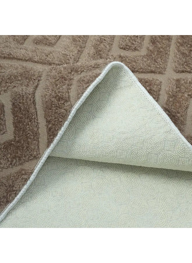 مشاية قطيفة ظهر ، 100×190 سم، 1.850 كجم تقريبا - بيج - Image 4