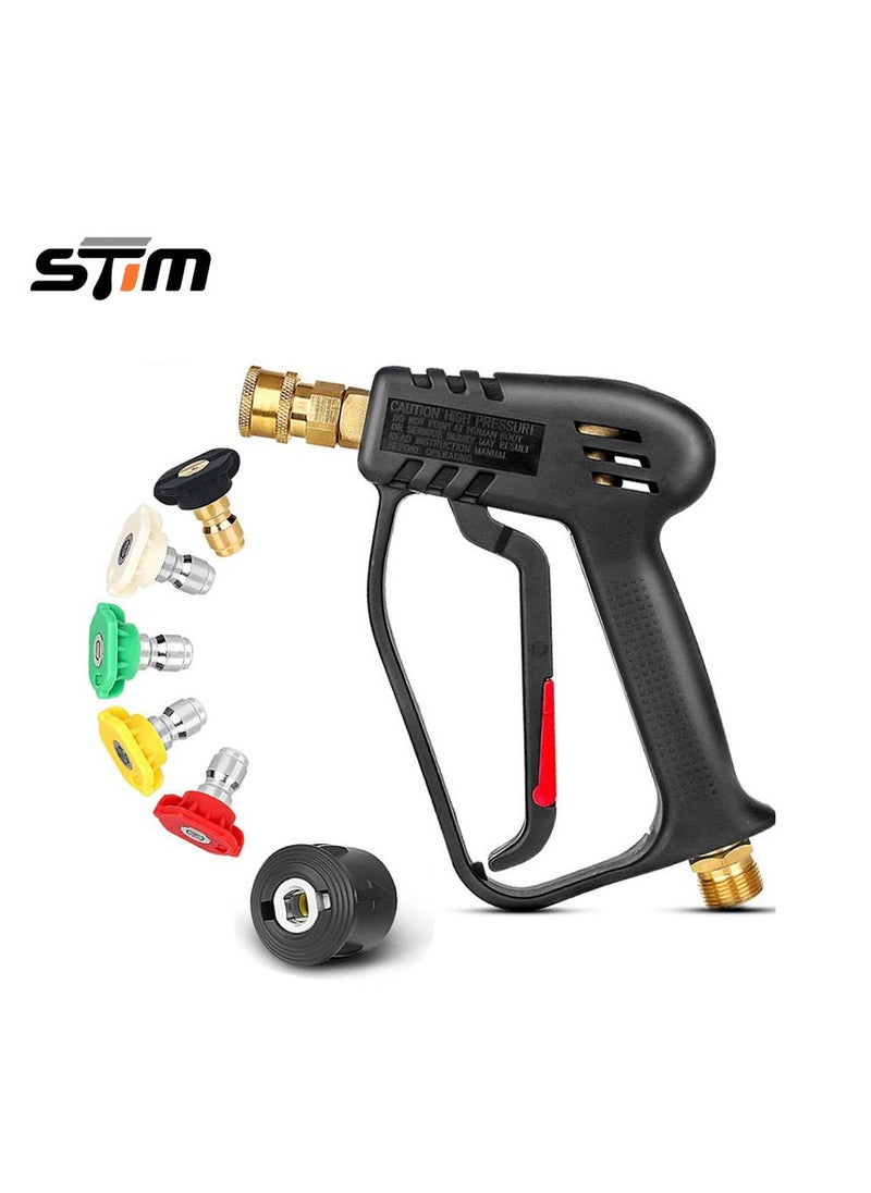 Generic High-Pressure Washer Gun With 1/4 Quick Connector And 4000 PSI, Multi-Angle Nozzle Set - Gun + 5 Spray Nozzles  - Image 1