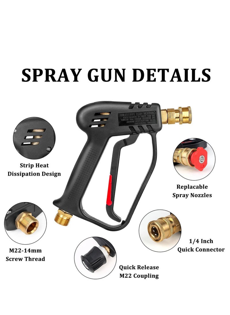 Generic High-Pressure Washer Gun With 1/4 Quick Connector And 4000 PSI, Multi-Angle Nozzle Set - Gun + 5 Spray Nozzles  - Image 3