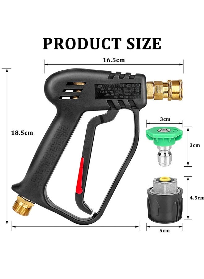 Generic - High-Pressure Washer Gun With 1/4 Quick Connector And 4000 PSI, Multi-Angle Nozzle Set - Gun + 5 Spray Nozzles - Image 1