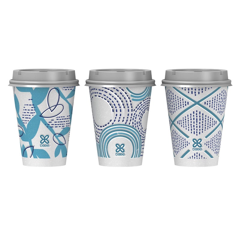 Dixie To Go Paper Coffee Cups With Lids, 12 oz, 66 ct, Disposable Insulated Paper Cups for On-The-Go Hot or Cold Beverages - Image 2