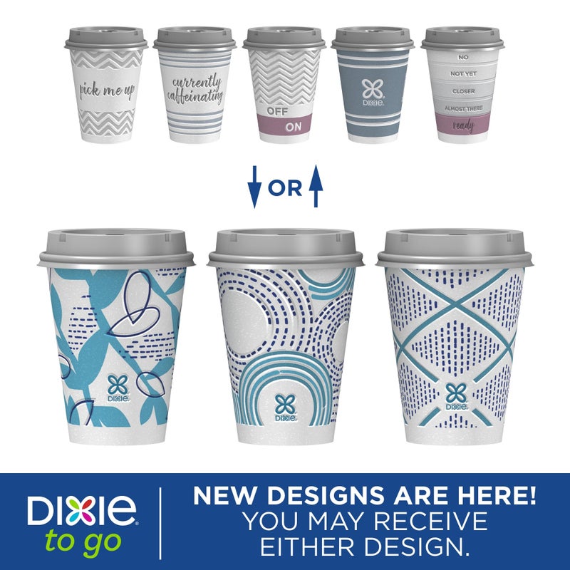 Dixie To Go Paper Coffee Cups With Lids, 12 oz, 66 ct, Disposable Insulated Paper Cups for On-The-Go Hot or Cold Beverages - Image 3