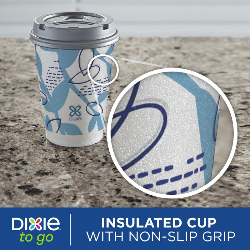 Dixie To Go Paper Coffee Cups With Lids, 12 oz, 66 ct, Disposable Insulated Paper Cups for On-The-Go Hot or Cold Beverages - Image 5