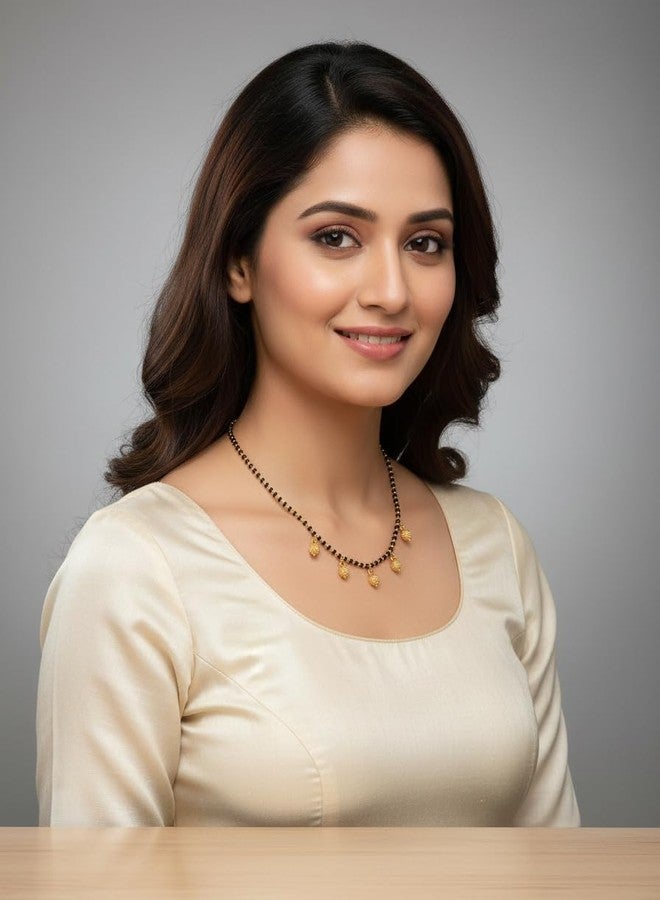 JHB Gold Plated Daily Designer Tanmaniya Short Mangalsutra For Women - Image 2