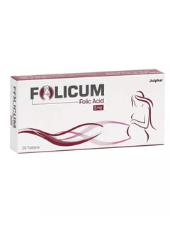 Julphar Folicum Folic Acid 5mg Tablets 20's pack  - Image 1