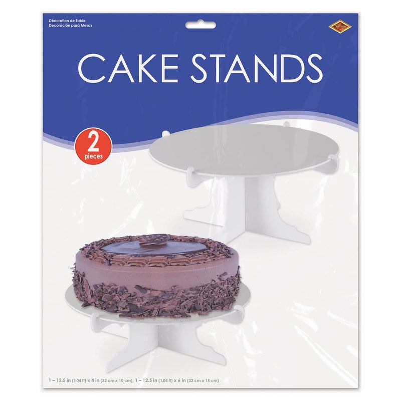 Beistle 2 Piece Durable Cake Stands for Weddings Birthday Party Cupcake Holders Baby Shower Celebration Supplies, 12.5" x 6", White - Image 5