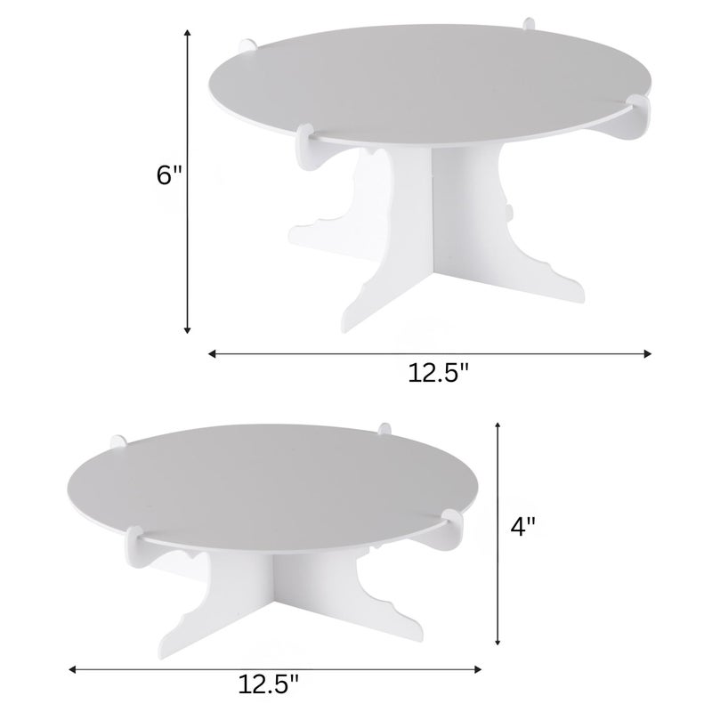 Beistle 2 Piece Durable Cake Stands for Weddings Birthday Party Cupcake Holders Baby Shower Celebration Supplies, 12.5" x 6", White - Image 2