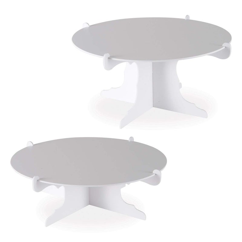 Beistle 2 Piece Durable Cake Stands for Weddings Birthday Party Cupcake Holders Baby Shower Celebration Supplies, 12.5" x 6", White - Image 1
