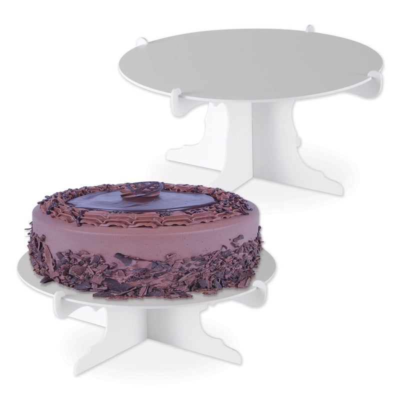 Beistle 2 Piece Durable Cake Stands for Weddings Birthday Party Cupcake Holders Baby Shower Celebration Supplies, 12.5" x 6", White - Image 3