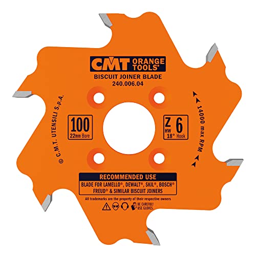 CMT ORANGE TOOLS CMT 240.006.04 Biscuit Joiner Blade, 4-Inch Diameter x 6 Teeth, PTFE-Coated. - Image 5