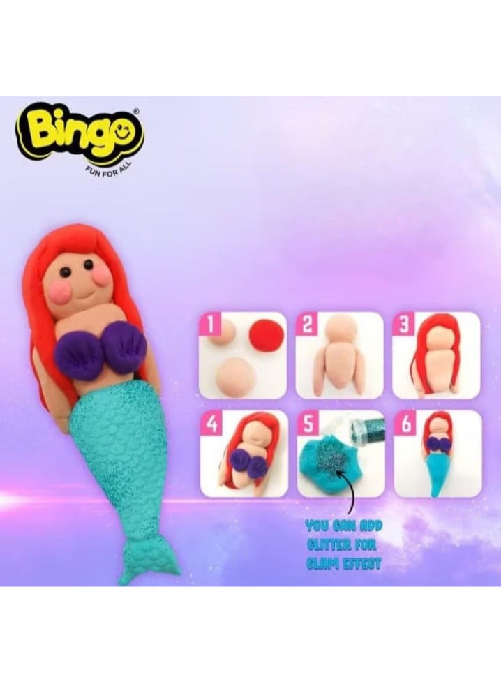 Bingo Air-Dry Clay, 12 Small Bags + Tools, for Kids. - Image 4