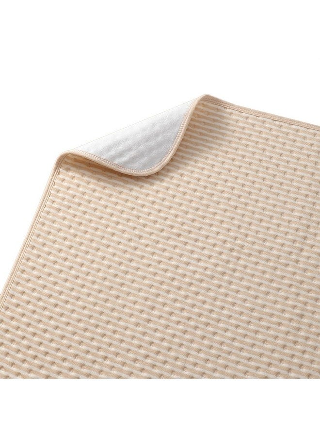Beauenty 4-Layer Waterproof Bed Pad (50x70cm) with 100% Cotton Surface Washable, Reusable Mattress Protector for Incontinence for Babies, Toddlers & Adult (Brown Stripes) - Image 1
