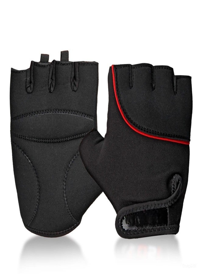 STYLERA Sports Glove for Unisex, Gloves Gym Workout, Gym Accessories Men, Gym Gloves Men Workout, Sport Glove, Fitness Gloves, Grip Gloves, Exercise Gloves (Pack of 1 Pair, RED Black) - Image 2