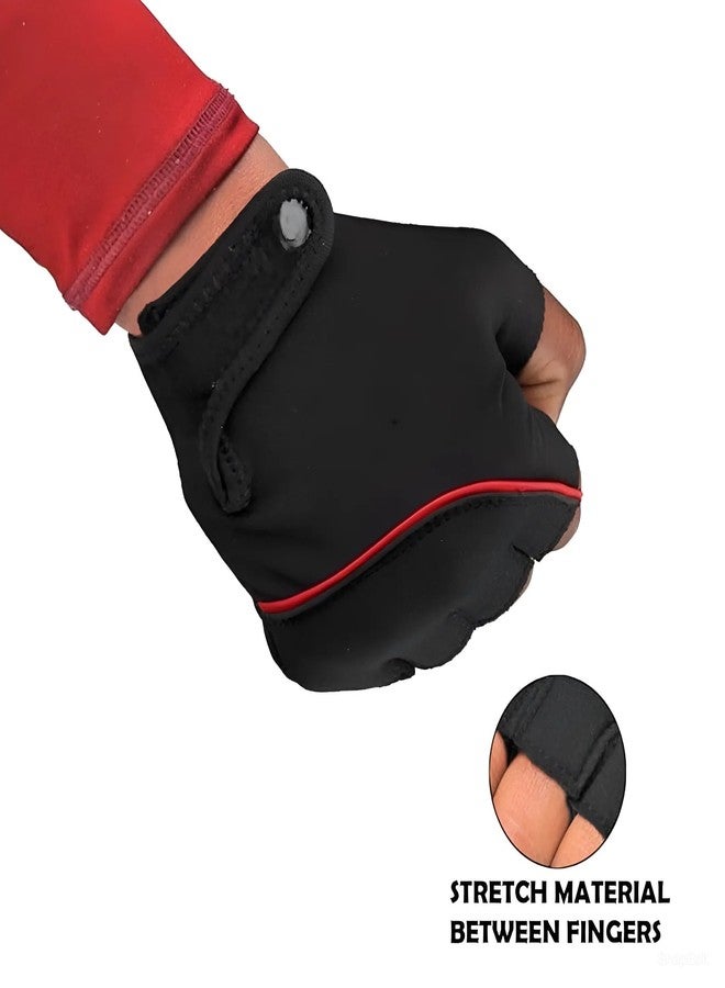 STYLERA Sports Glove for Unisex, Gloves Gym Workout, Gym Accessories Men, Gym Gloves Men Workout, Sport Glove, Fitness Gloves, Grip Gloves, Exercise Gloves (Pack of 1 Pair, RED Black) - Image 3