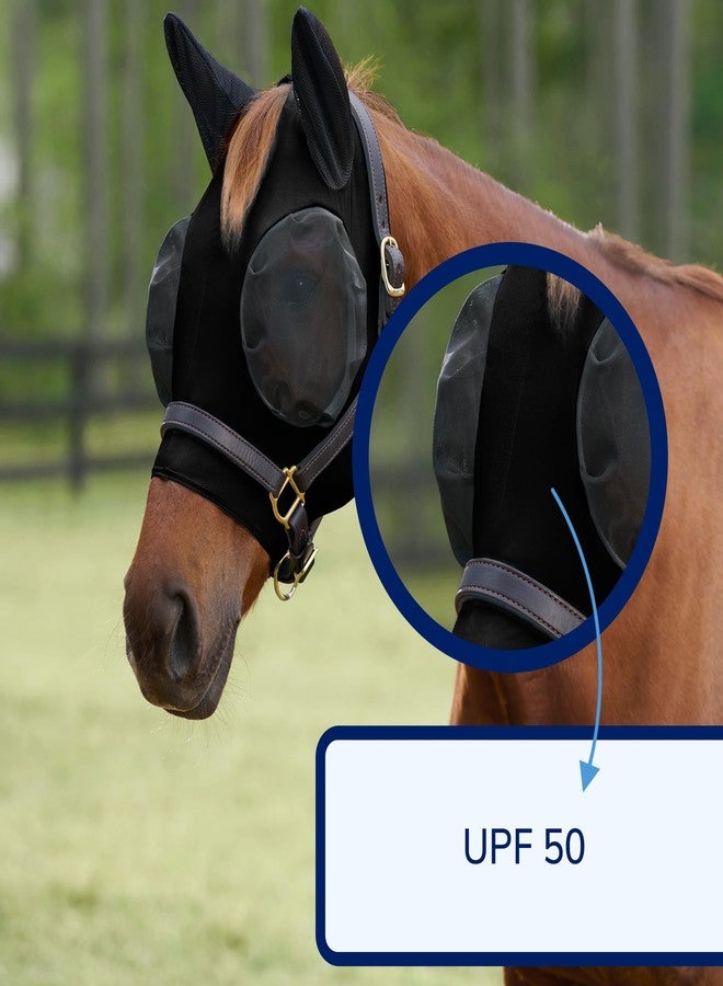 SmartEquine Comfort Horse Fly Mask with SmartCore Technology | UV Horse Mask | UPF 50 | Forelock Hole | Stretch Material | Fine Mesh Around Ears | Moisture-Wicking for Cool Comfort - Image 4