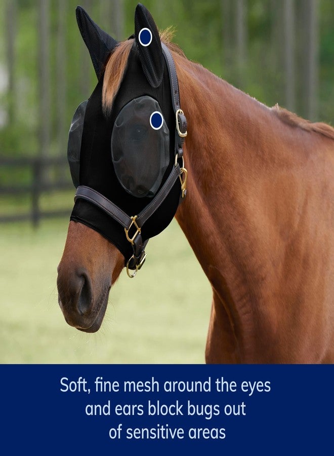 SmartEquine Comfort Horse Fly Mask with SmartCore Technology | UV Horse Mask | UPF 50 | Forelock Hole | Stretch Material | Fine Mesh Around Ears | Moisture-Wicking for Cool Comfort - Image 3