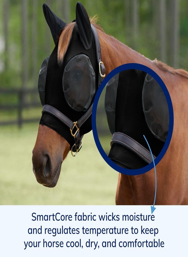 SmartEquine Comfort Horse Fly Mask with SmartCore Technology | UV Horse Mask | UPF 50 | Forelock Hole | Stretch Material | Fine Mesh Around Ears | Moisture-Wicking for Cool Comfort - Image 2