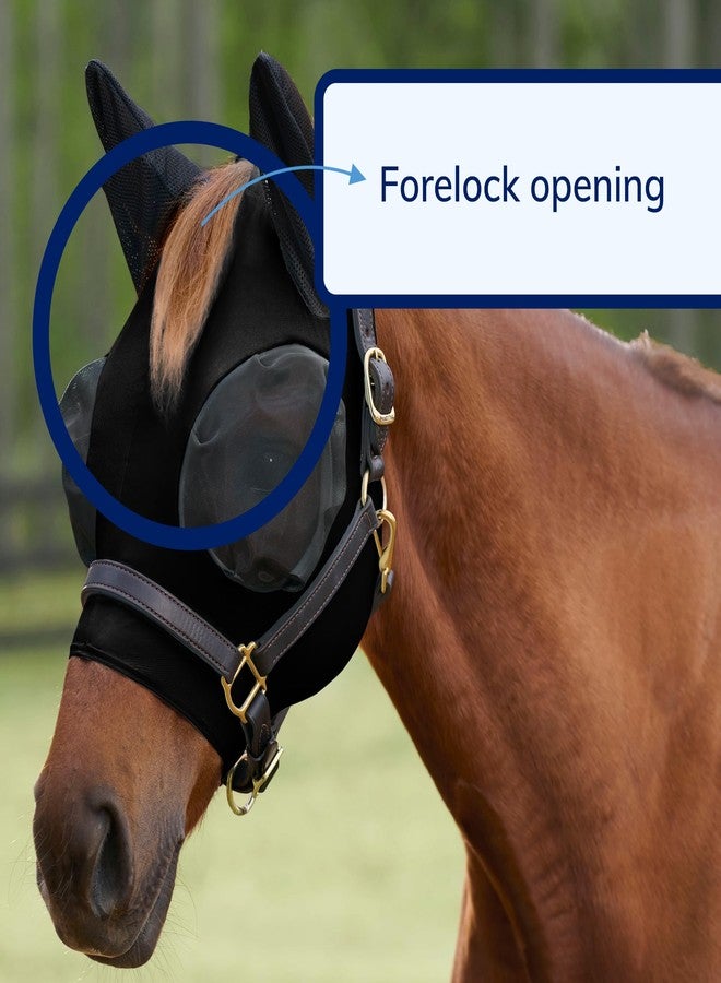 SmartEquine Comfort Horse Fly Mask with SmartCore Technology | UV Horse Mask | UPF 50 | Forelock Hole | Stretch Material | Fine Mesh Around Ears | Moisture-Wicking for Cool Comfort - Image 5
