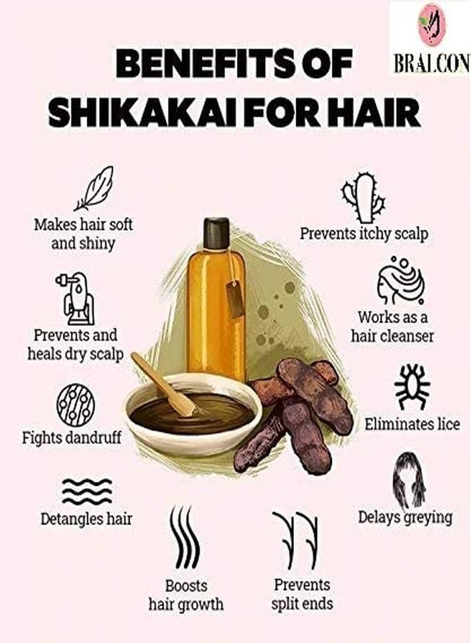 BRALCON Organic Amla, Shikakai, Hibiscus Powder Combo -300g (100g x 3 Pack)|Amla Powder, Shikakai Powder, Hibiscus Flower Powder for Face, Skin & Hair Growth, Hair Conditioner & Cleanser - Image 5