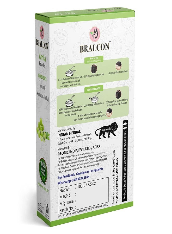 BRALCON Organic Amla, Shikakai, Hibiscus Powder Combo -300g (100g x 3 Pack)|Amla Powder, Shikakai Powder, Hibiscus Flower Powder for Face, Skin & Hair Growth, Hair Conditioner & Cleanser - Image 4