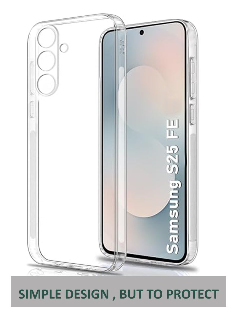 For Samsung Galaxy S25 FE  - Transparent Silicone Drop-Proof Clear Protective Phone Cover - Transparent - Image 3