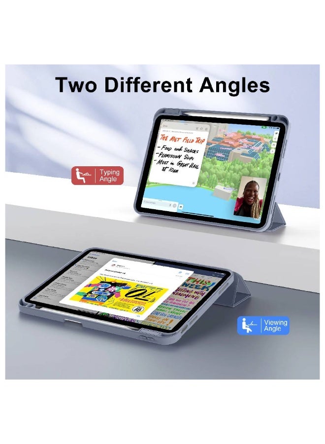 زومي حافظة لجهاز iPad Air الجديد 11 بوصة (2024)، iPad Air الجيل الخامس 2022 / iPad Air الجيل الرابع 2020 10.9 بوصة، غطاء TPU ناعم مع حامل قلم، تشغيل/إيقاف تلقائي، دعم بصمة الإصبع، لون أرجواني - Image 4