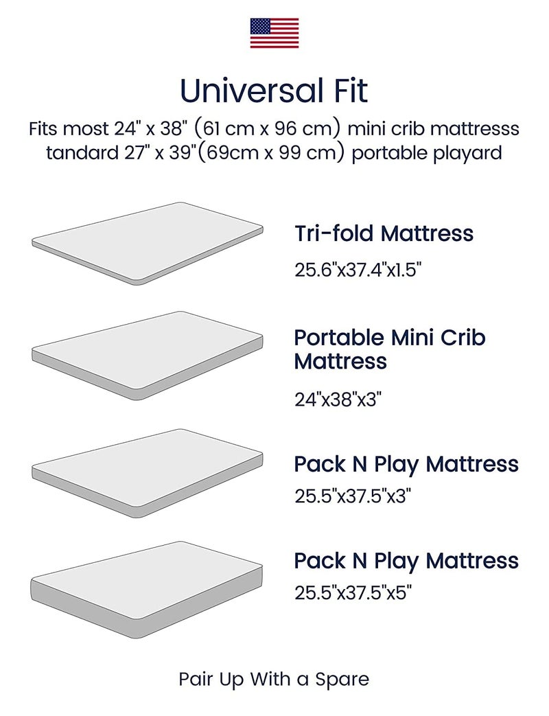 TotAha Premium Stretchy Pack N Play Playard Sheets | Mini Crib Sheets (2-Pack)-Hypoallergenic, Silky Comfort, AButtery Soft, Calming Effect, All-Season Jersey-Knit (Blue Flower & Small Floral) - Image 4